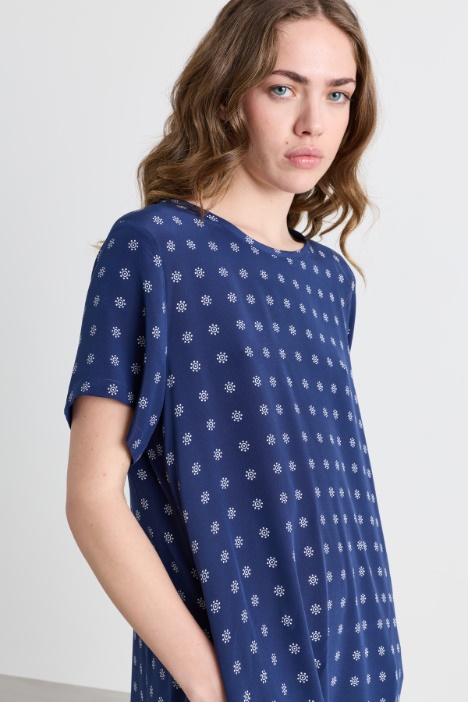 Abito T-shirt in seta stampata