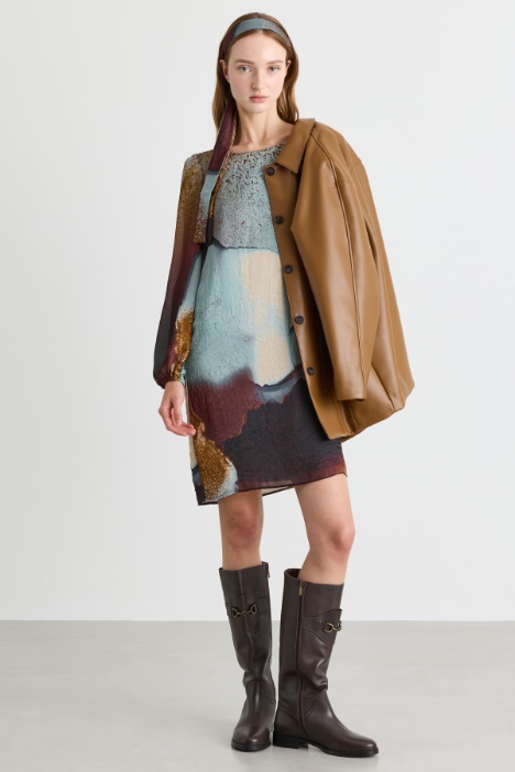 Straight satin dress - Intrend