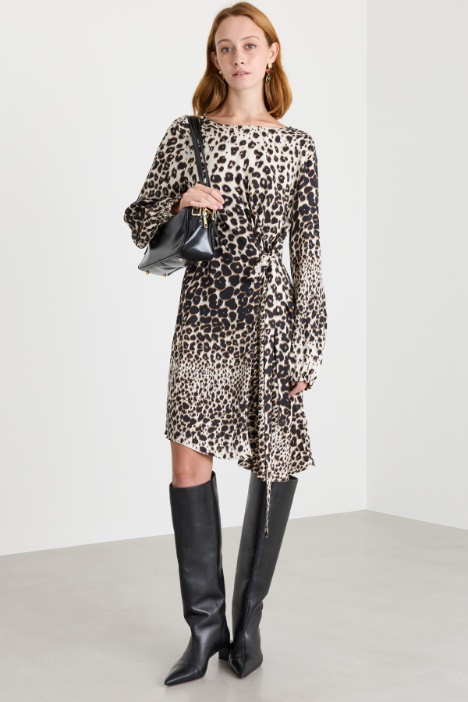 Twill dress with sash - Intrend