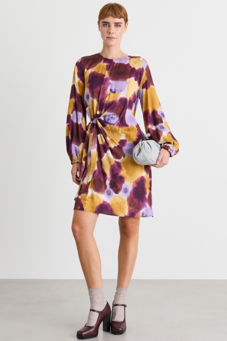 Twill dress with sash - Intrend