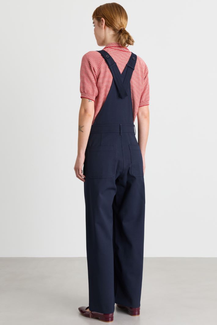 Gabardine Dungarees - BLUE - Intrend - 4