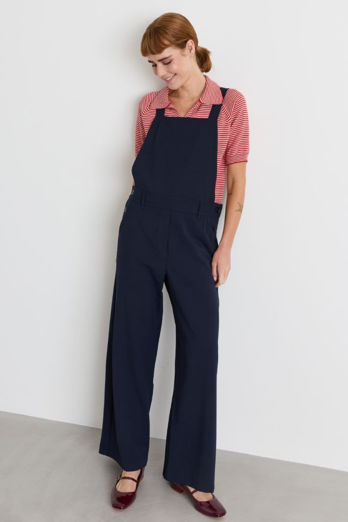 Gabardine Dungarees - BLUE - Intrend - 2