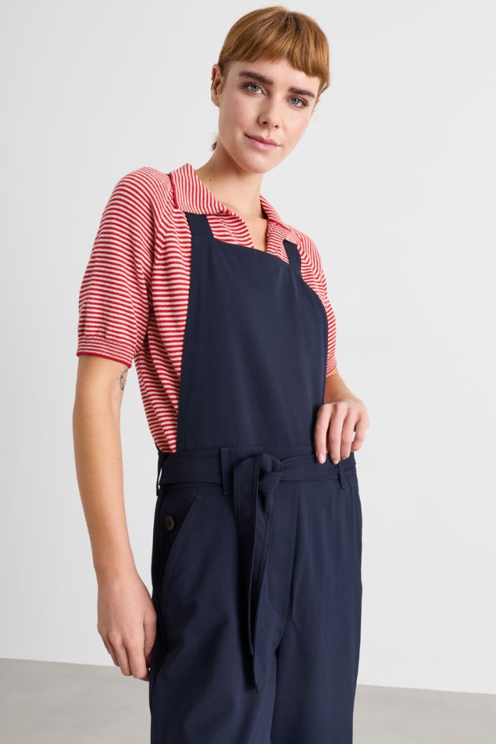 Gabardine Dungarees - BLUE - Intrend - 3