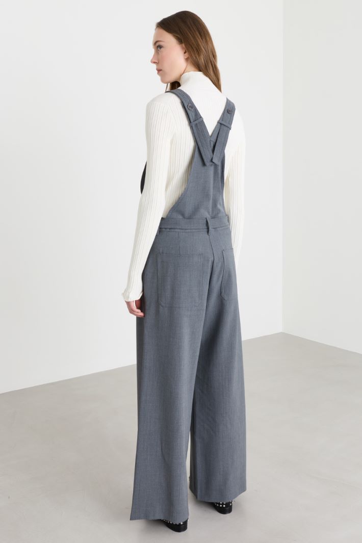 Gabardine Dungarees - GREY - Intrend - 4