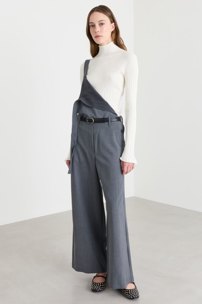 Gabardine Dungarees - GREY - Intrend - 2