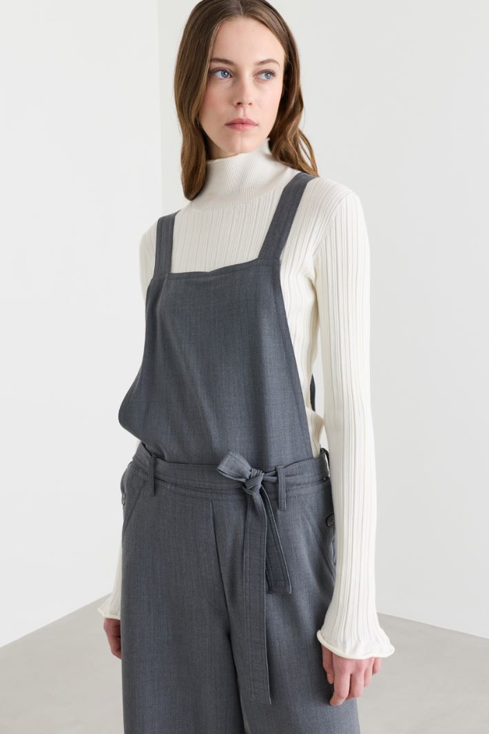 Gabardine Dungarees - GREY - Intrend - 3