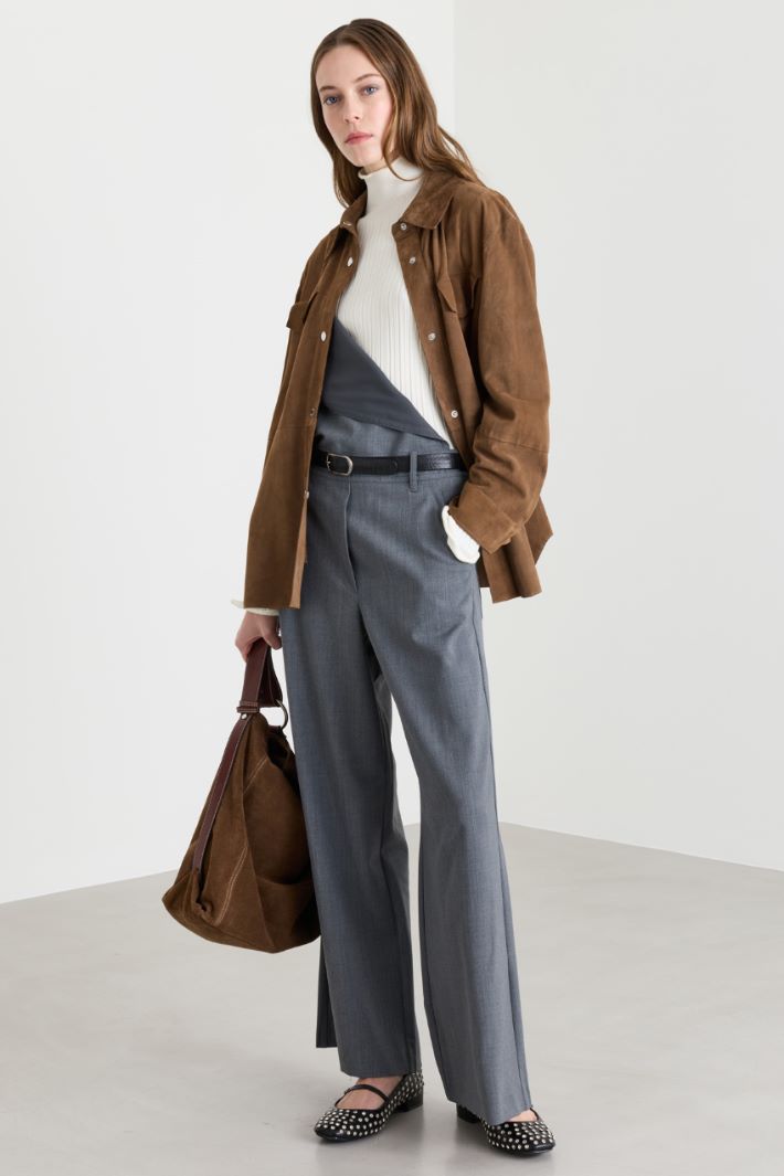 Gabardine Dungarees - GREY - Intrend
