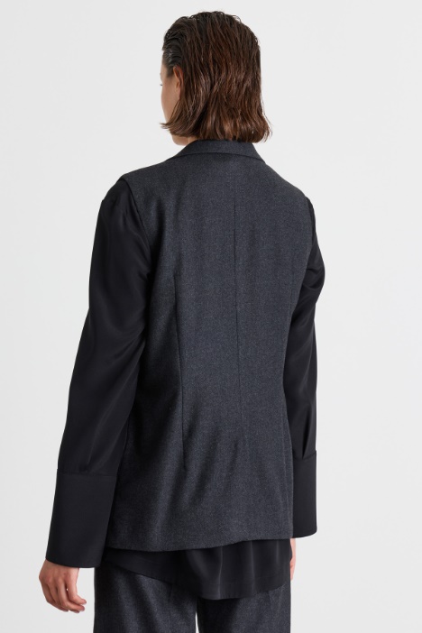Blazer smanicato in flanella