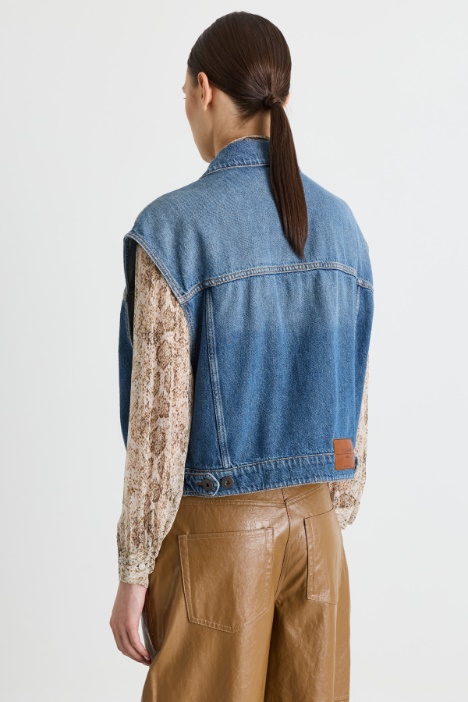 Gilet boxy in jeans