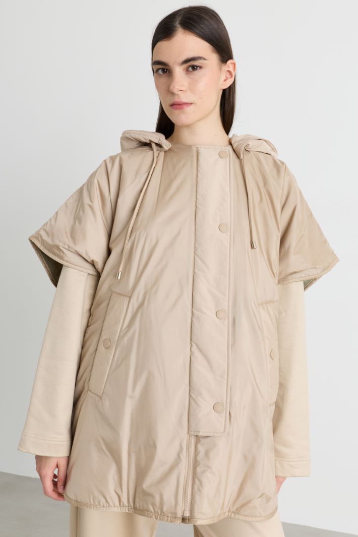 Water-Repellent Canvas Cape - BEIGE - Intrend - 2