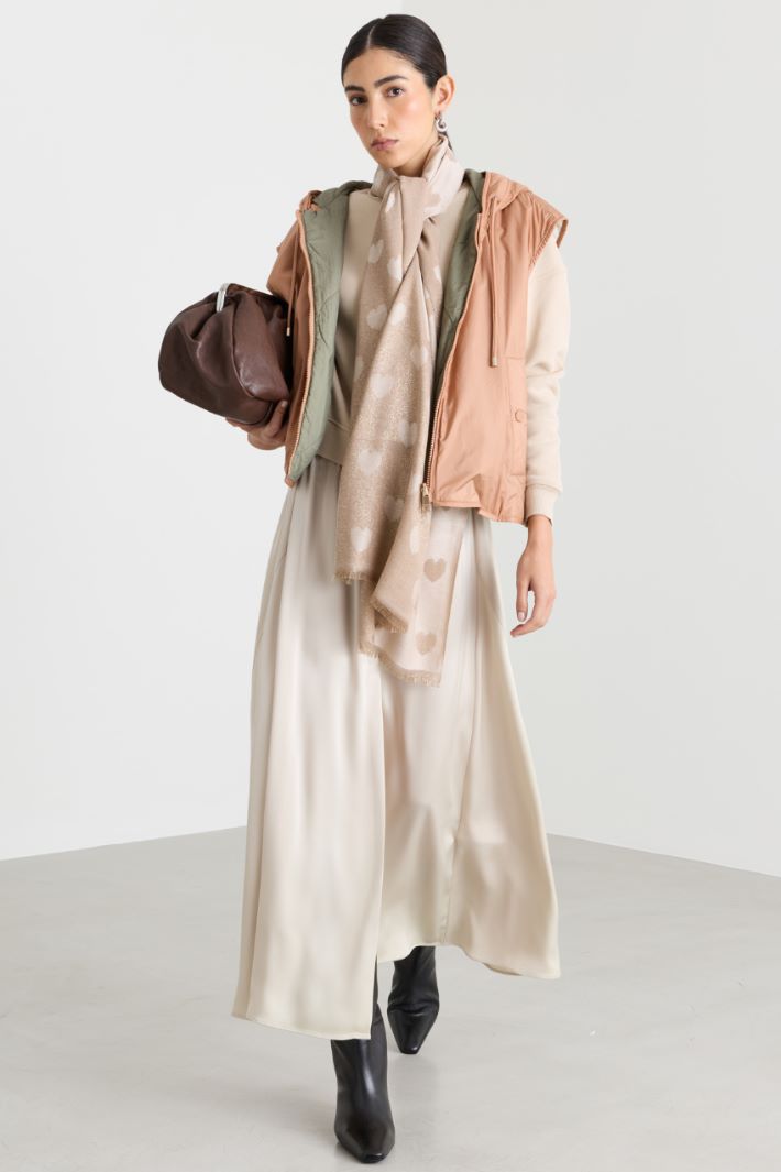 Reversible water-repellent canvas gilet - PINK - Intrend