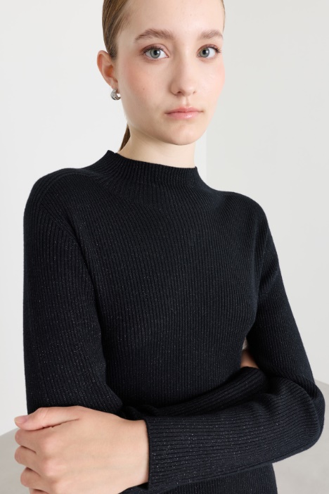 Abito corto in maglia di lana