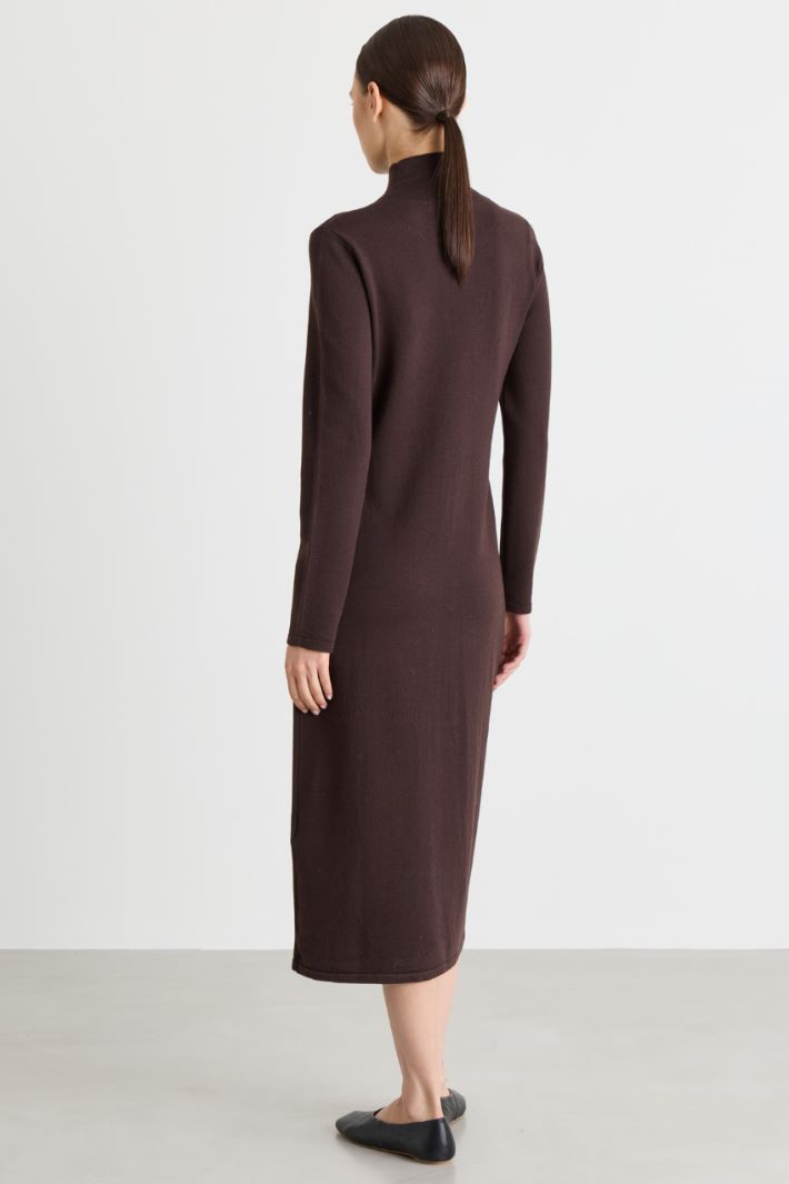 Fitted knit dress - BROWN - Intrend - 4