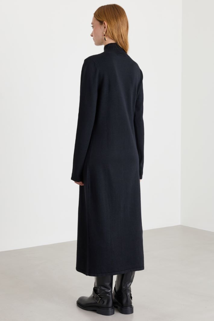 Fitted knit dress - BLACK - Intrend - 4