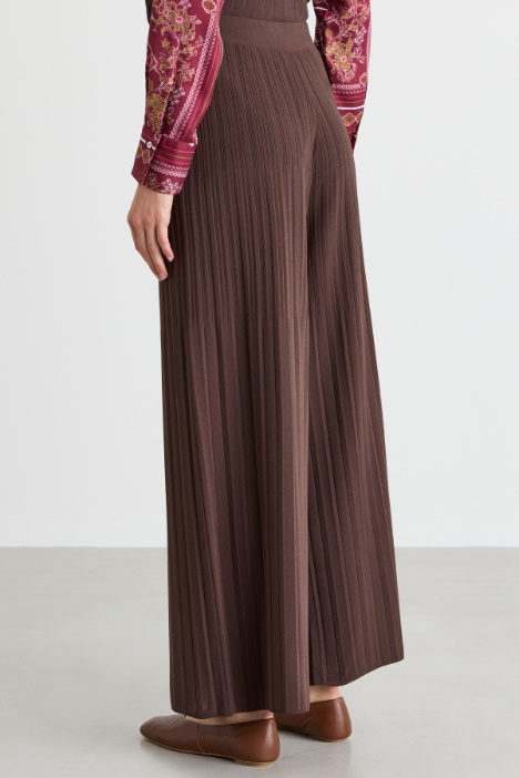 Pantalone crop in maglia di viscosa