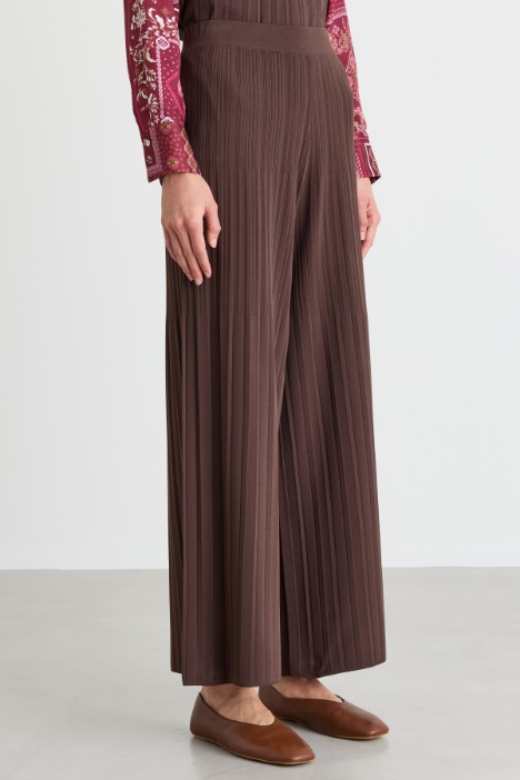 Pantalone crop in maglia di viscosa