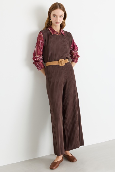 Cropped knit trousers - Intrend