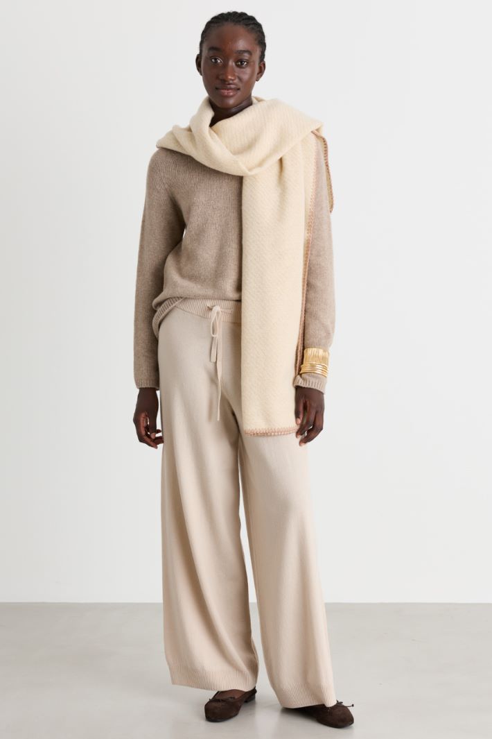 Knitted joggers - BEIGE - Intrend