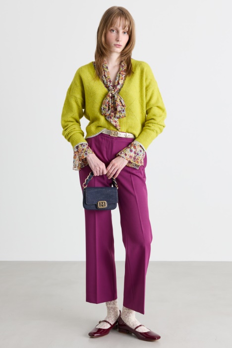 Cardigan boxy a punto traforato - Intrend