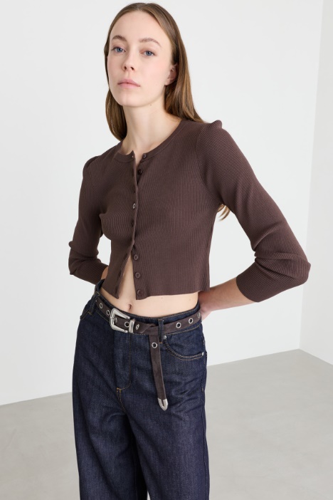 Fitted Button-Through Cardigan - Intrend