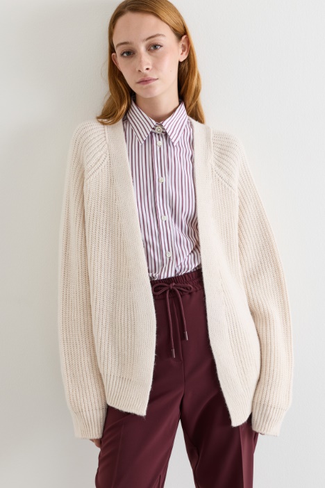 Cardigan boxy open-front