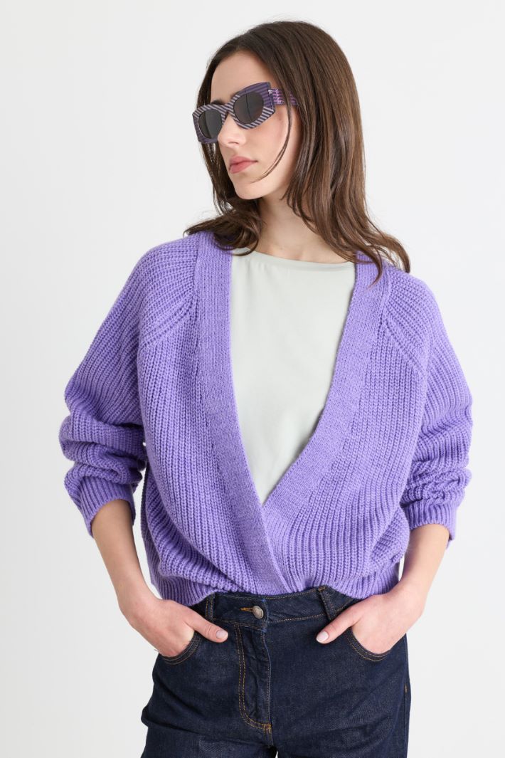Offener Boxy-Cardigan - LILA - Intrend - 4