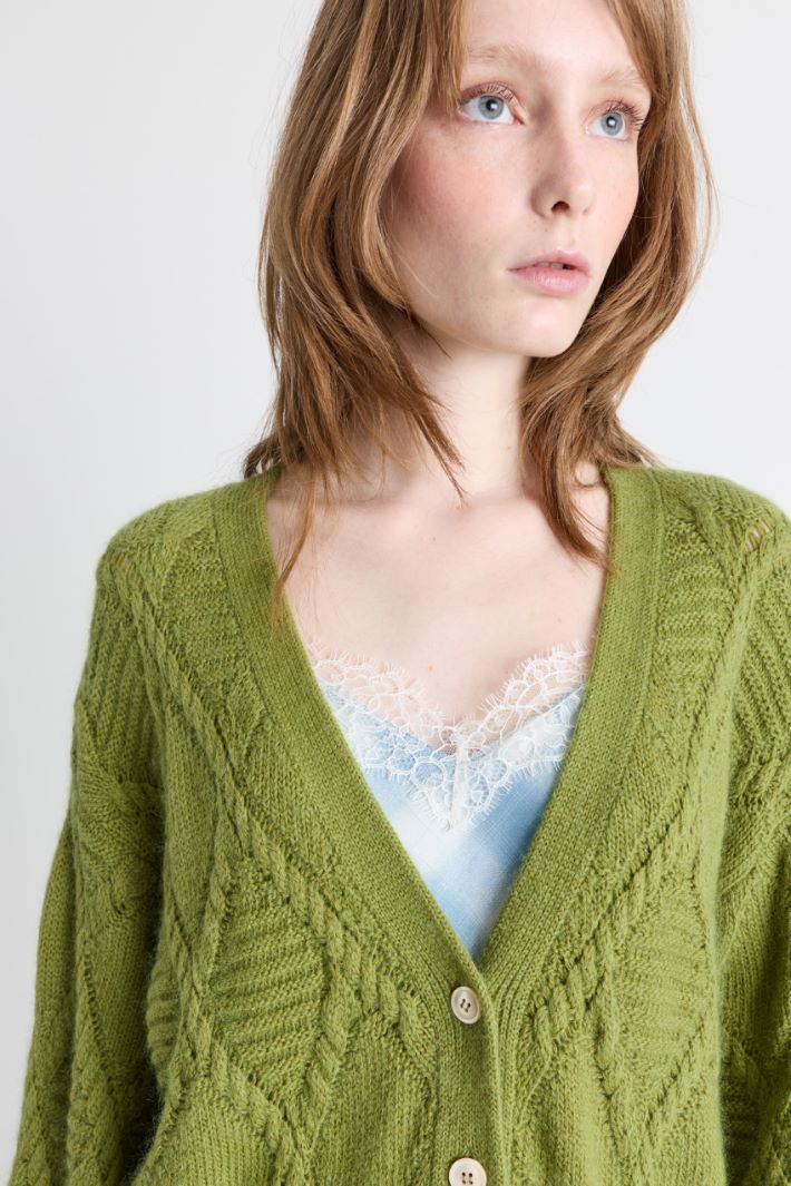 Cardigan with welt pockets - GREEN - Intrend - 2