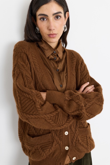 Cardigan in misto mohair