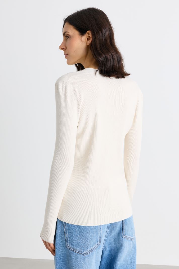 Cardigan mit V-Ausschnitt - WEISS - Intrend - 4