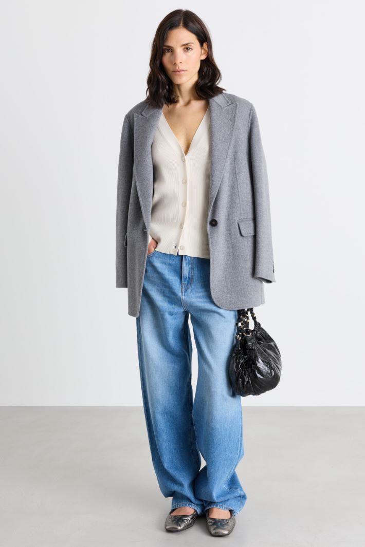 Cardigan mit V-Ausschnitt - WEISS - Intrend