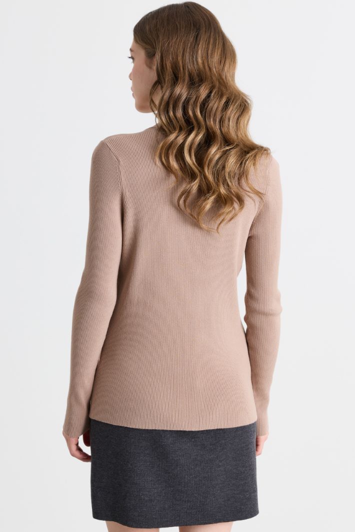 Cardigan mit V-Ausschnitt - BEIGE - Intrend - 4