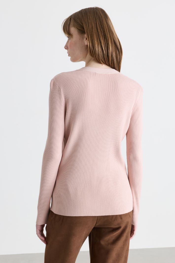 Cardigan mit V-Ausschnitt - ROSA - Intrend - 4