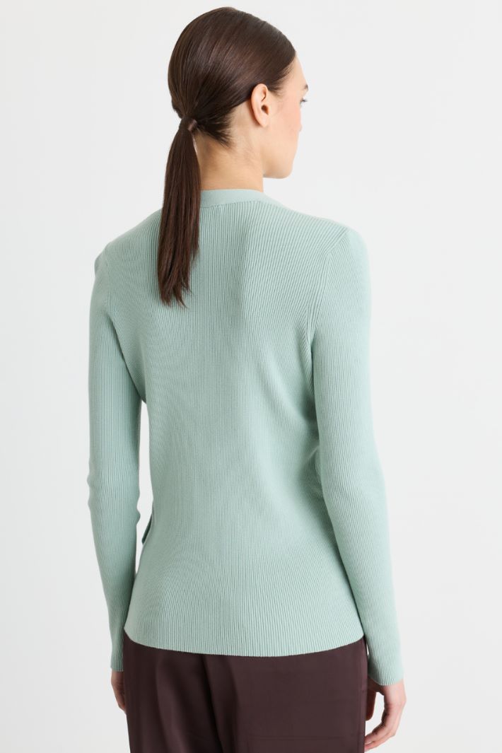 Cardigan mit V-Ausschnitt - GRÜN - Intrend - 4