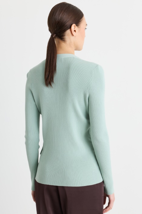 Cardigan a V in viscosa