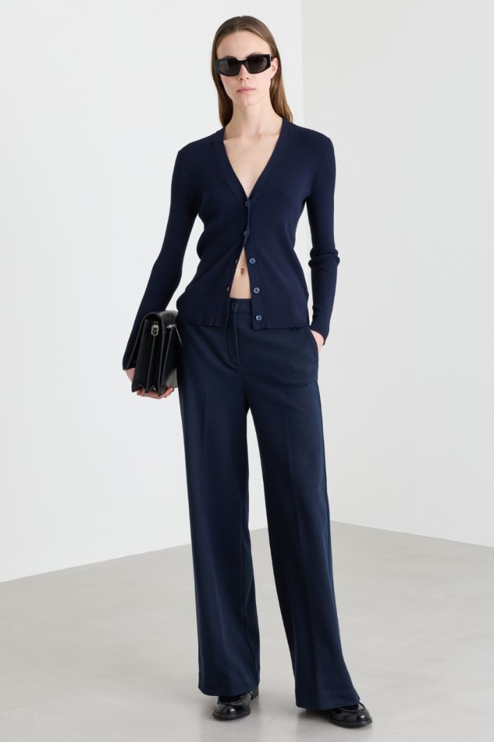 Cardigan mit V-Ausschnitt - BLAU - Intrend