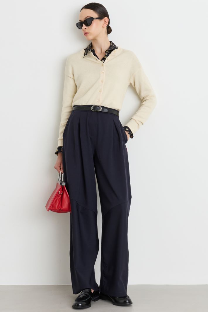 Plain-knit cardigan - WHITE - Intrend