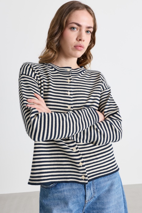 Plain-knit cardigan - Intrend