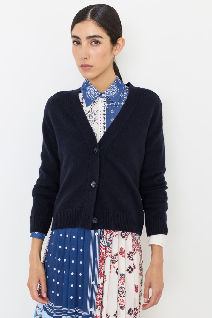 V-neck cardigan - BLUE - Intrend - 2