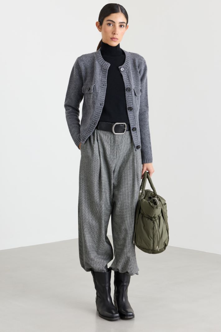 Cardigan with patch pockets - GREY - Intrend