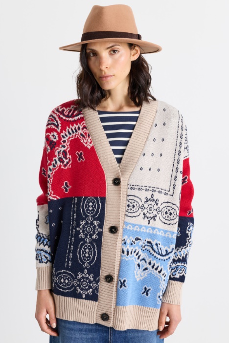 Oversized jacquard cardigan - Intrend