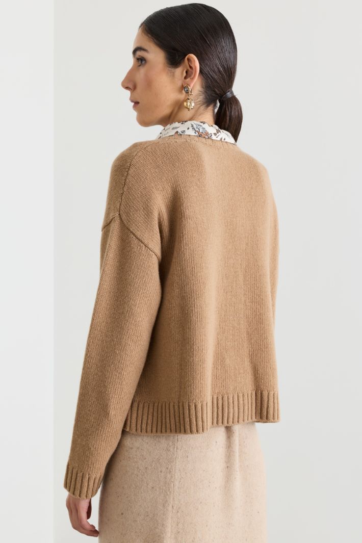 Cardigan with pockets - CAMEL - Intrend - 4