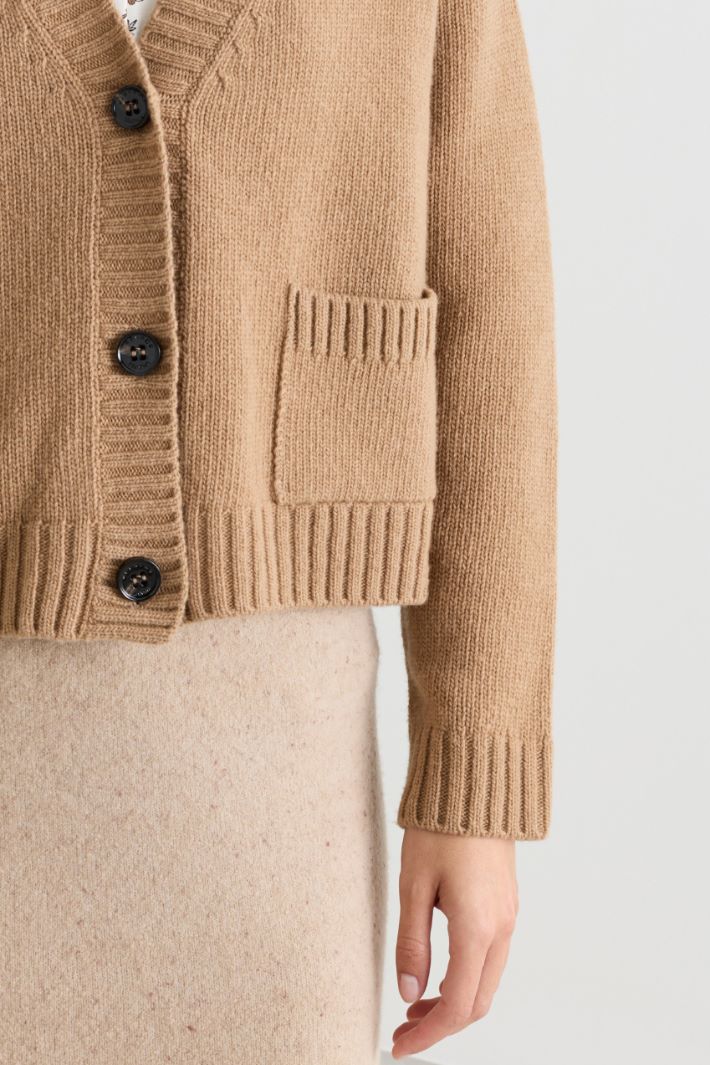 Cardigan with pockets - CAMEL - Intrend - 3