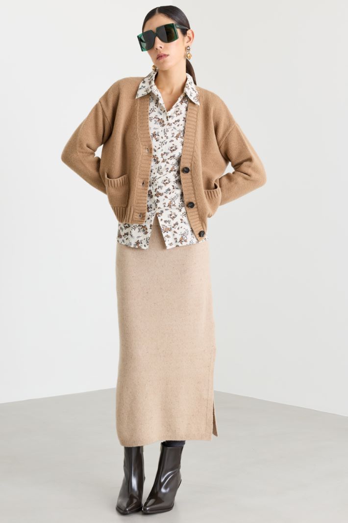 Cardigan with pockets - CAMEL - Intrend