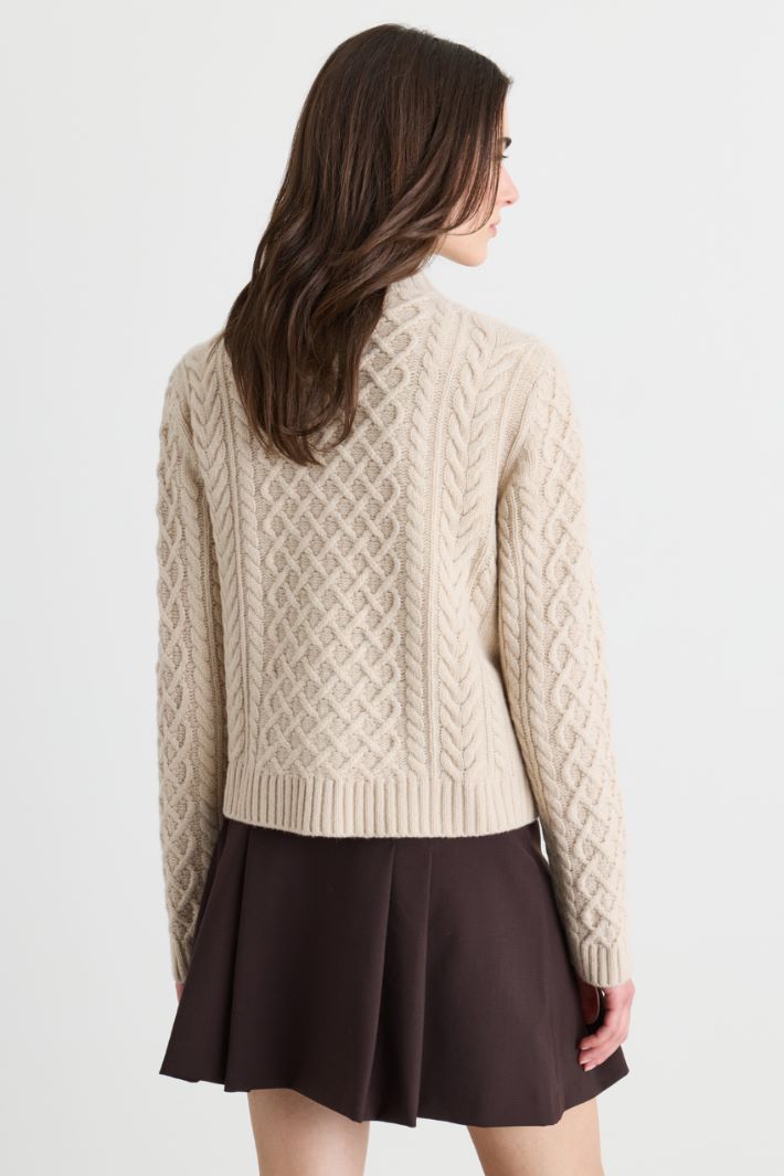 Zopfstrick-Cardigan - BEIGE - Intrend - 4