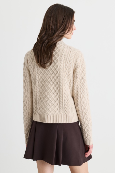Cardigan in lana a trecce