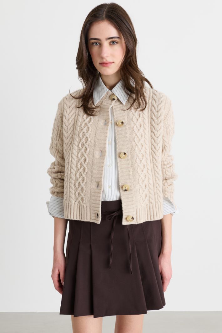 Zopfstrick-Cardigan - BEIGE - Intrend - 2