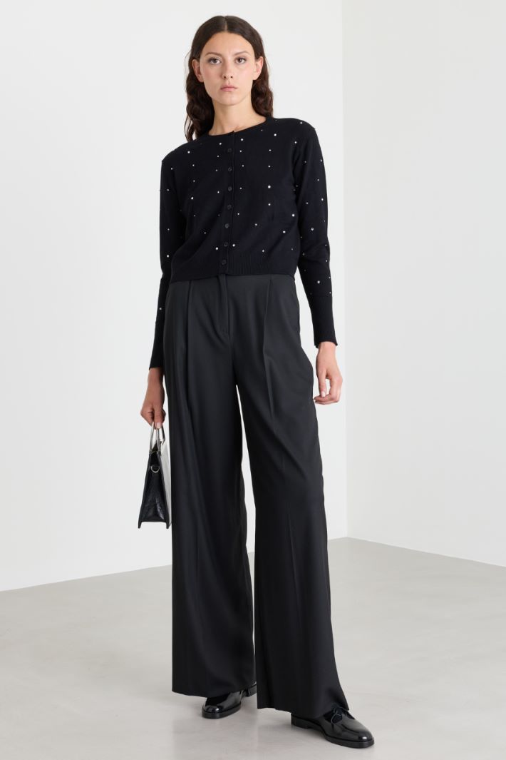 Crystal-embellished cardigan - BLACK - Intrend