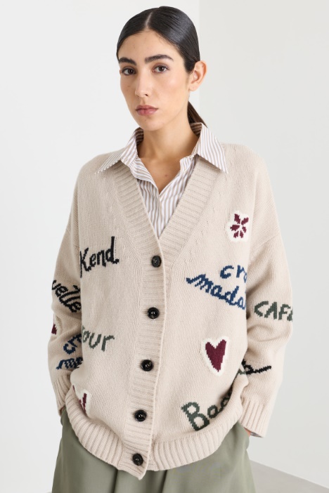 Cardigan over con intarsio - Intrend