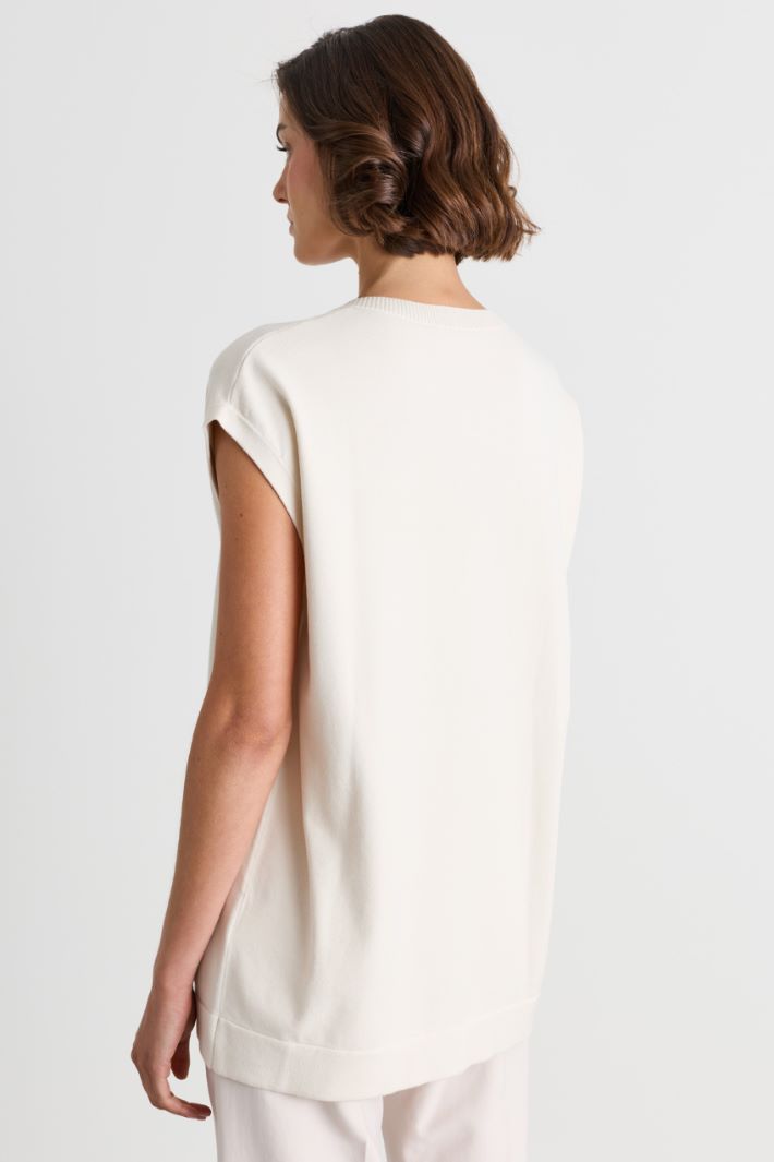 Gilet long à fentes - BLANC - Intrend - 4