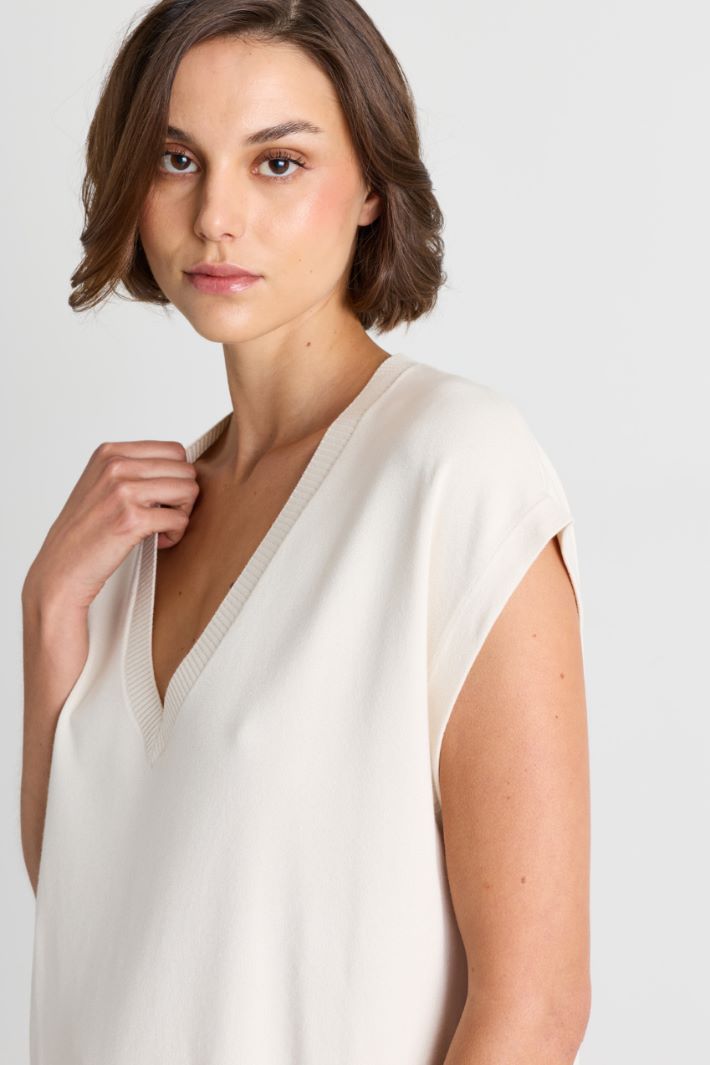 Gilet long à fentes - BLANC - Intrend - 3